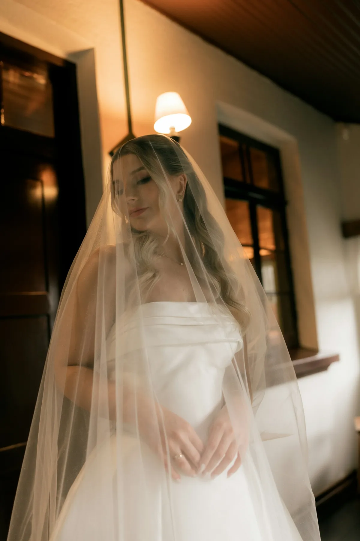 Claire getting ready on her wedding morning in Rhinebeck