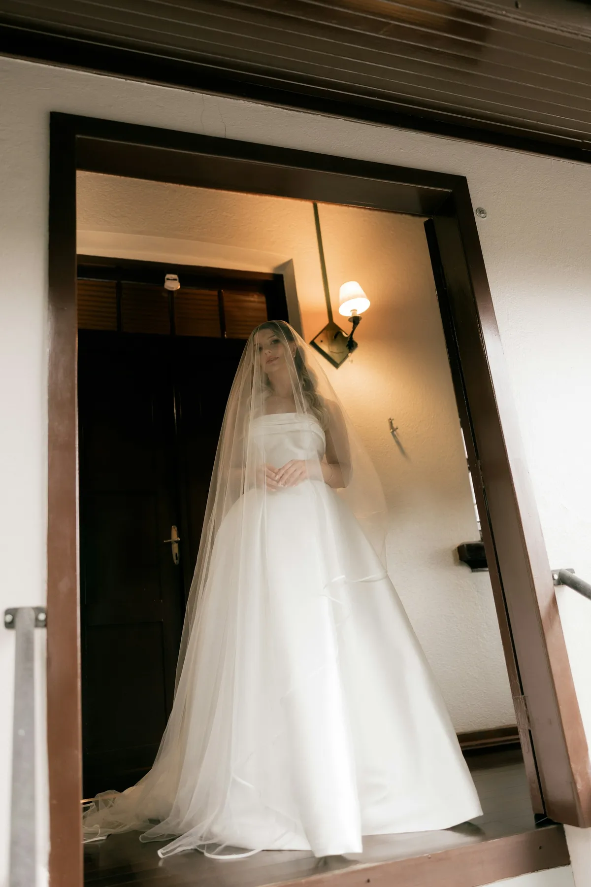 Claire getting ready on her wedding morning in Rhinebeck