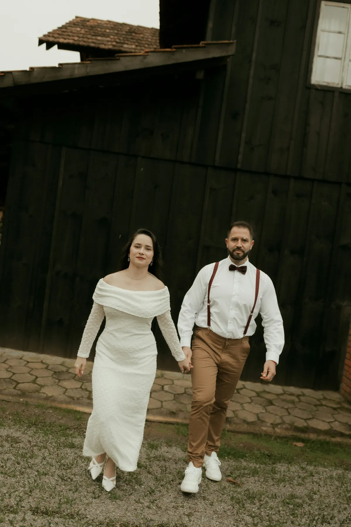 Kate and Daniel on their elopement day in the Catskills