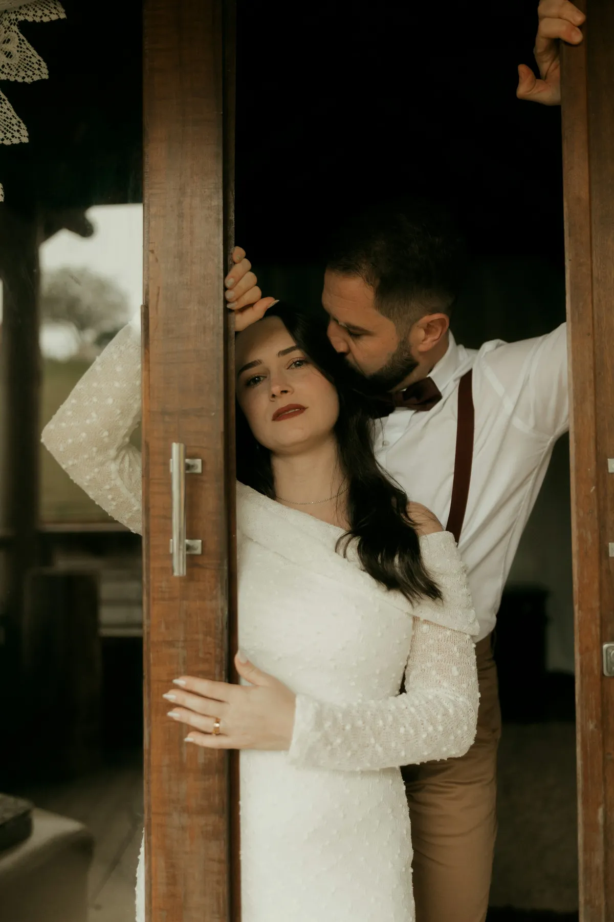 Kate and Daniel on their elopement day in the Catskills