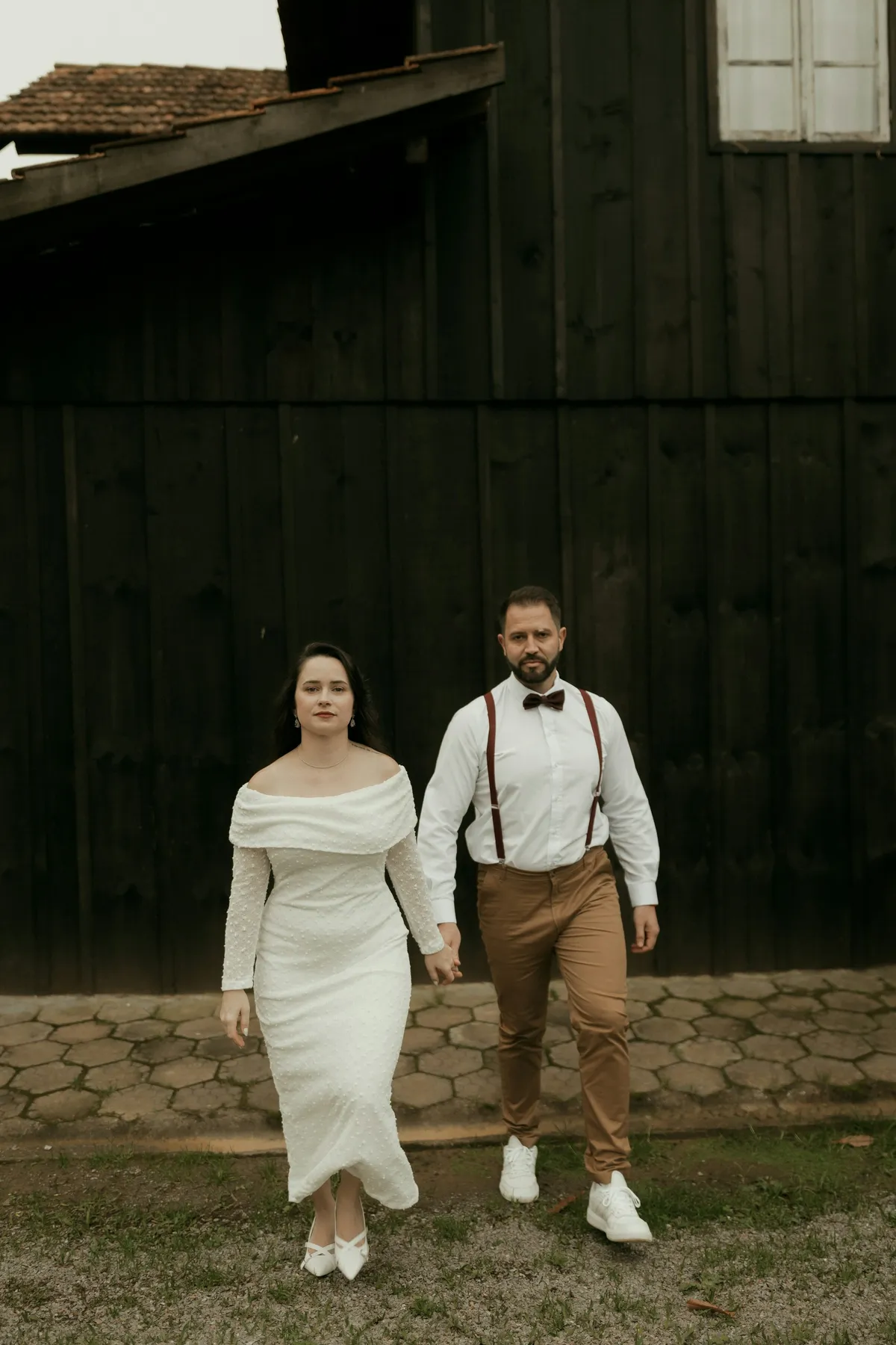 Kate and Daniel on their elopement day in the Catskills
