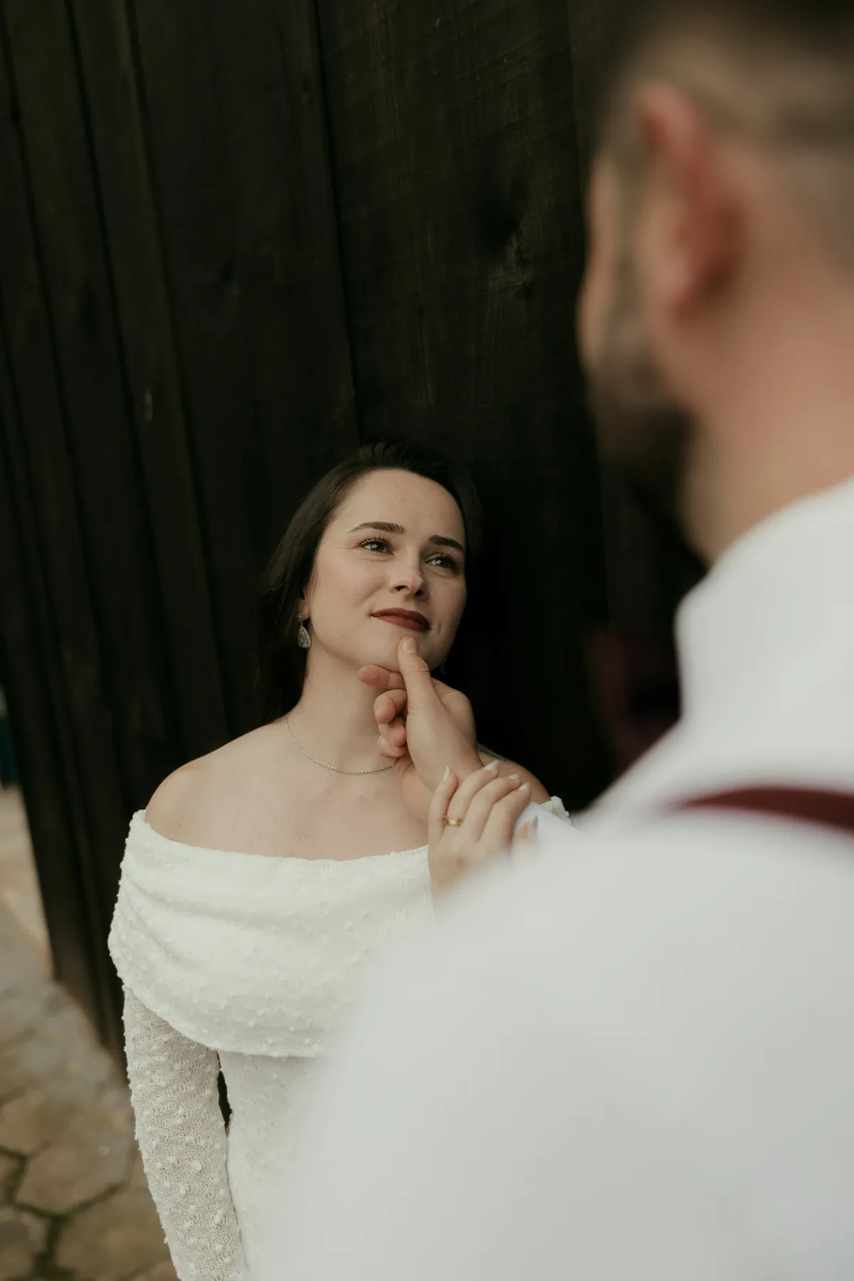 Kate and Daniel on their elopement day in the Catskills