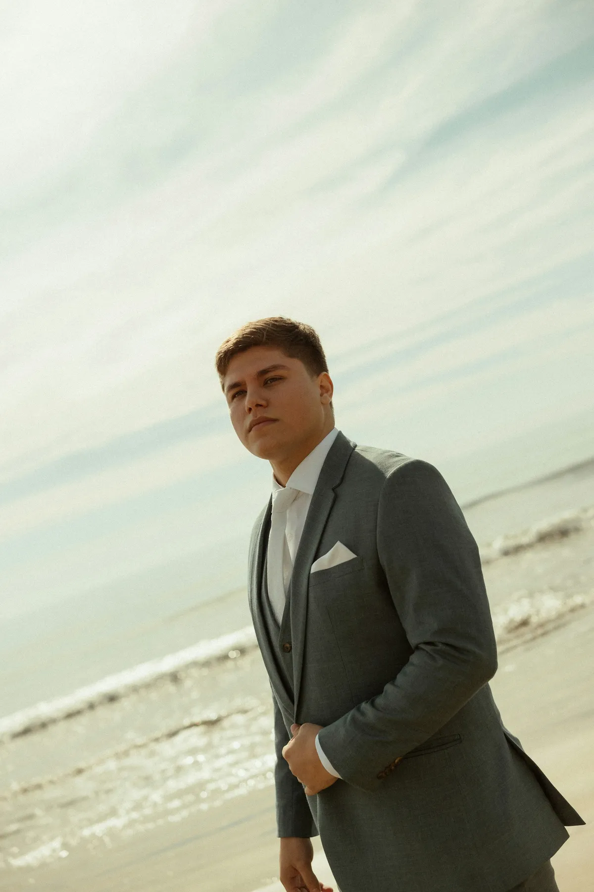 Laura and Mateo at their beach wedding in Montauk