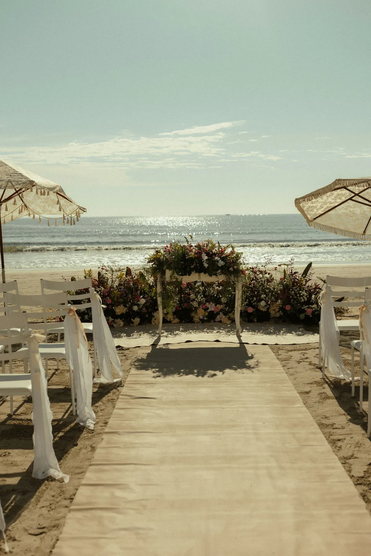 Laura and Mateo at their beach wedding in Montauk