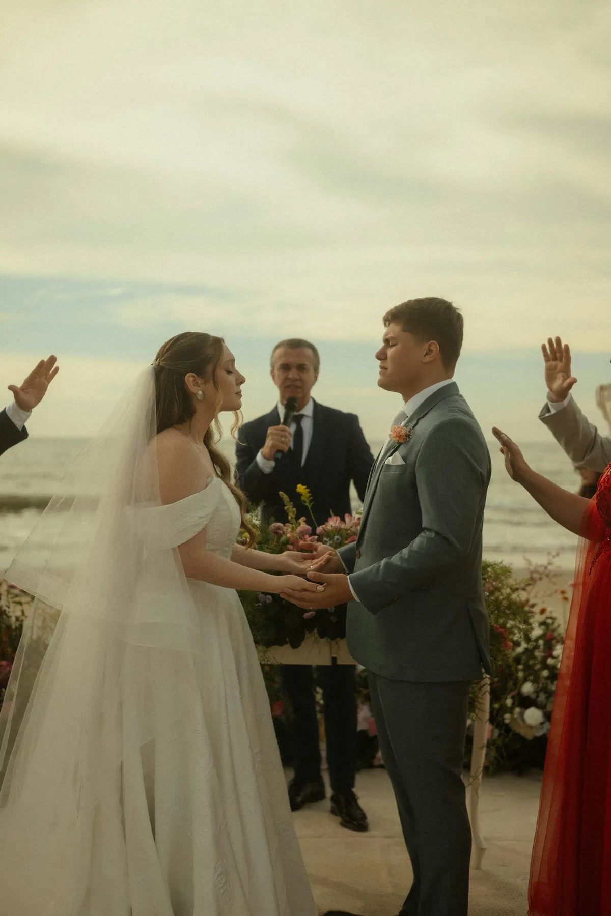 Laura and Mateo at their beach wedding in Montauk