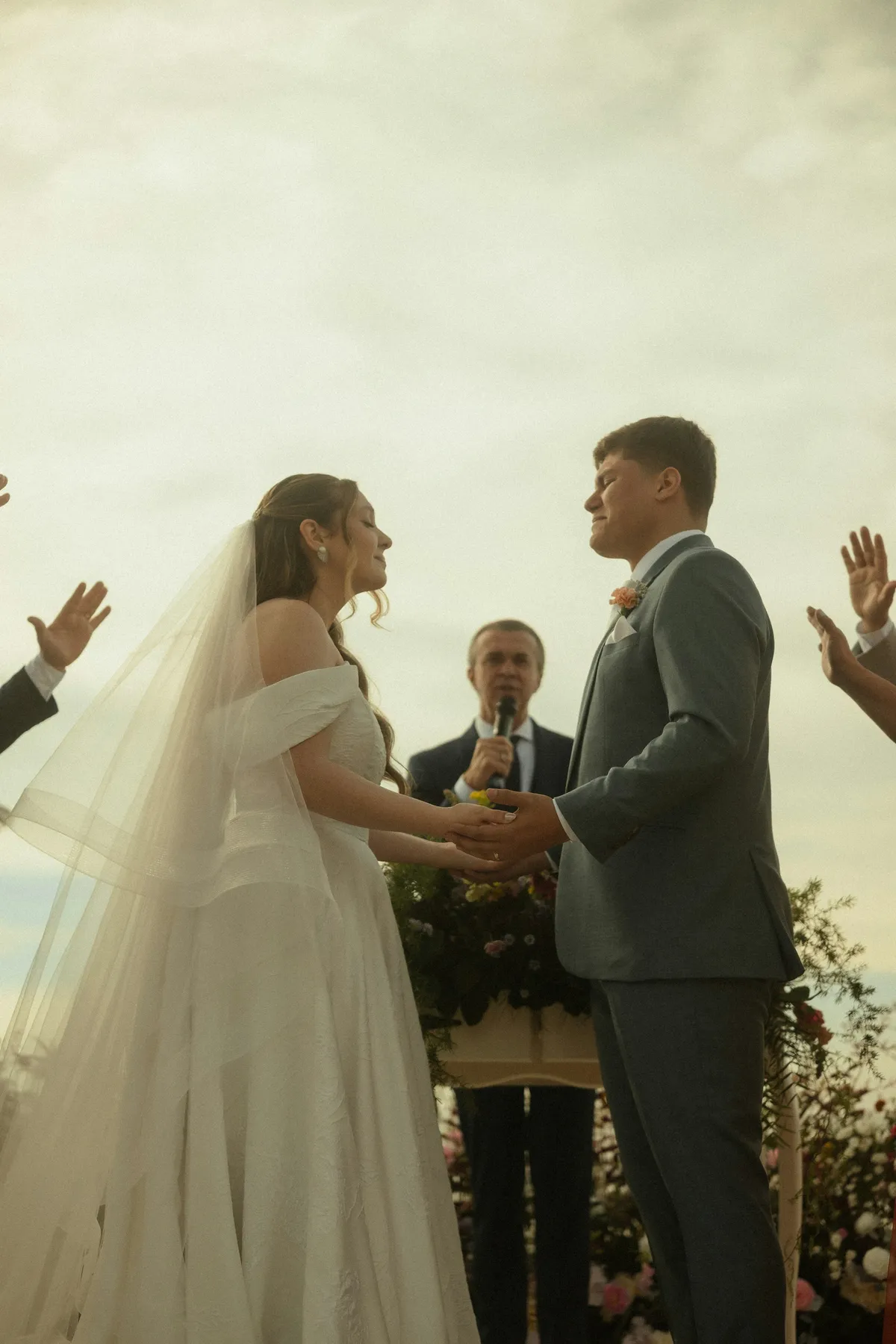 Laura and Mateo at their beach wedding in Montauk