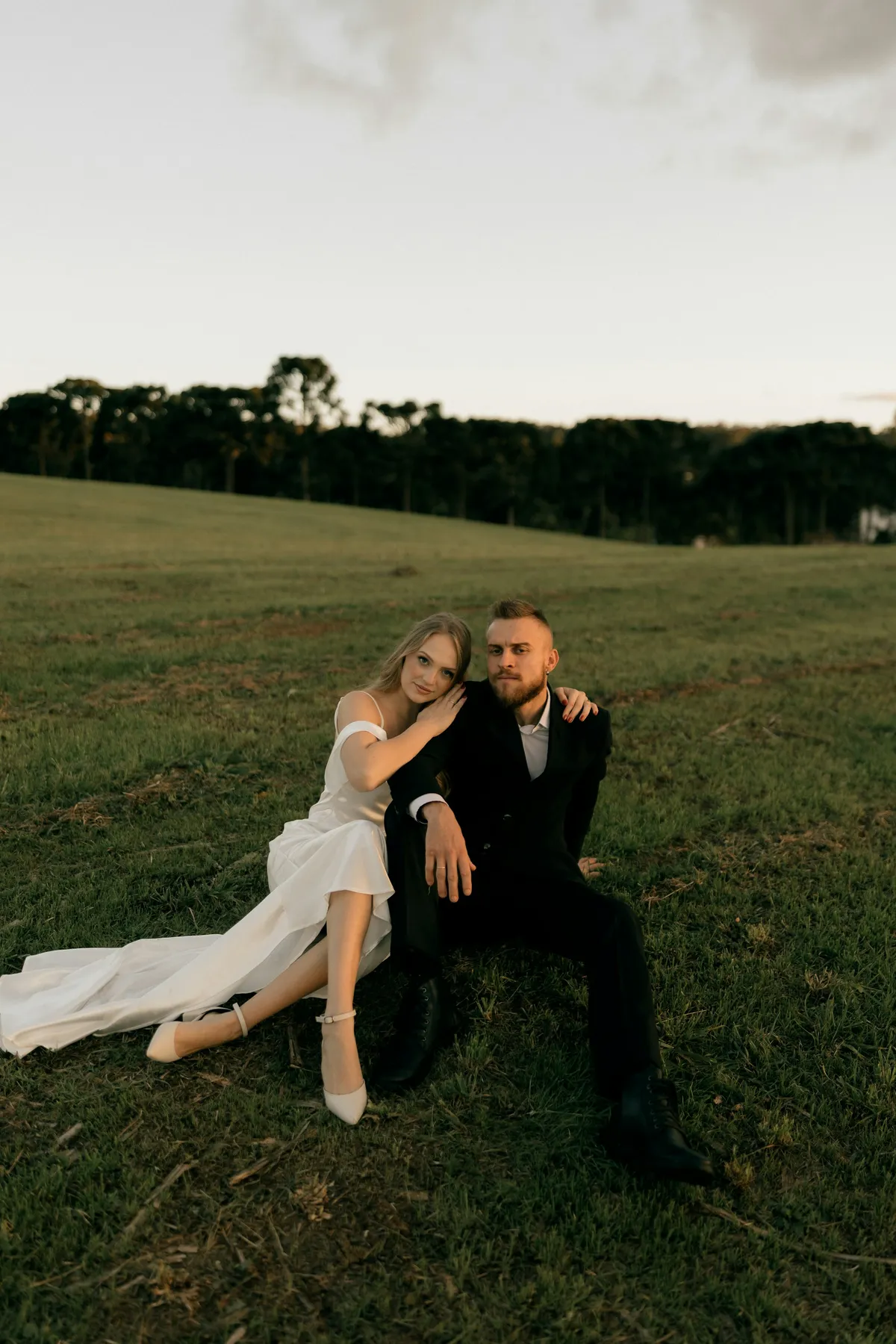 Olivia and Sam at golden hour in the Hudson Valley