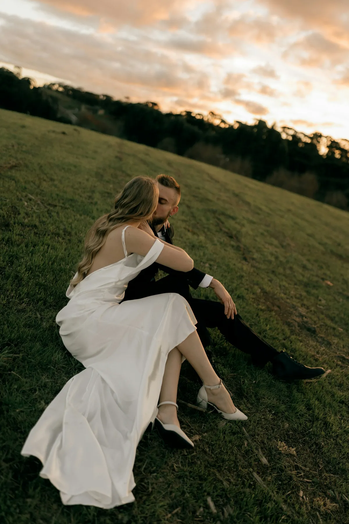 Olivia and Sam at golden hour in the Hudson Valley
