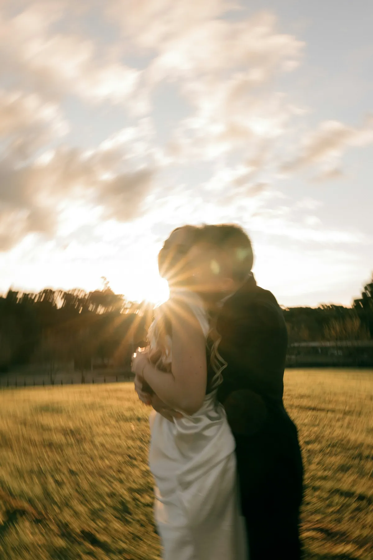 Olivia and Sam at golden hour in the Hudson Valley
