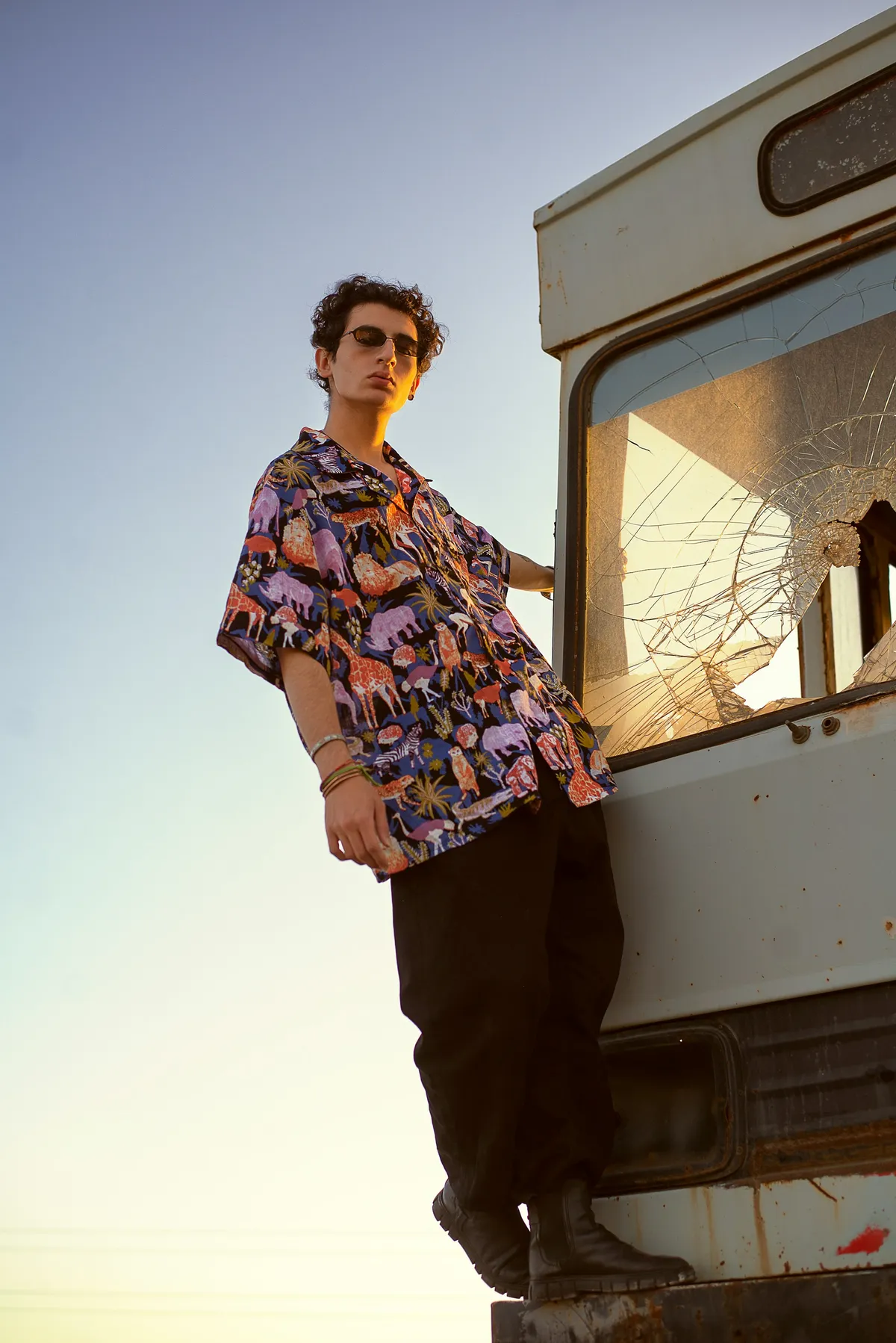 Omar photographed at the bus yard in Red Hook