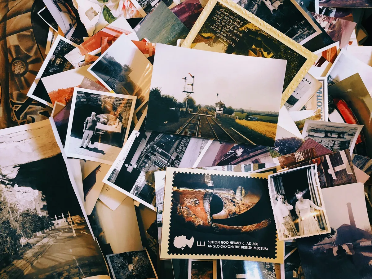 A pile of printed photographs