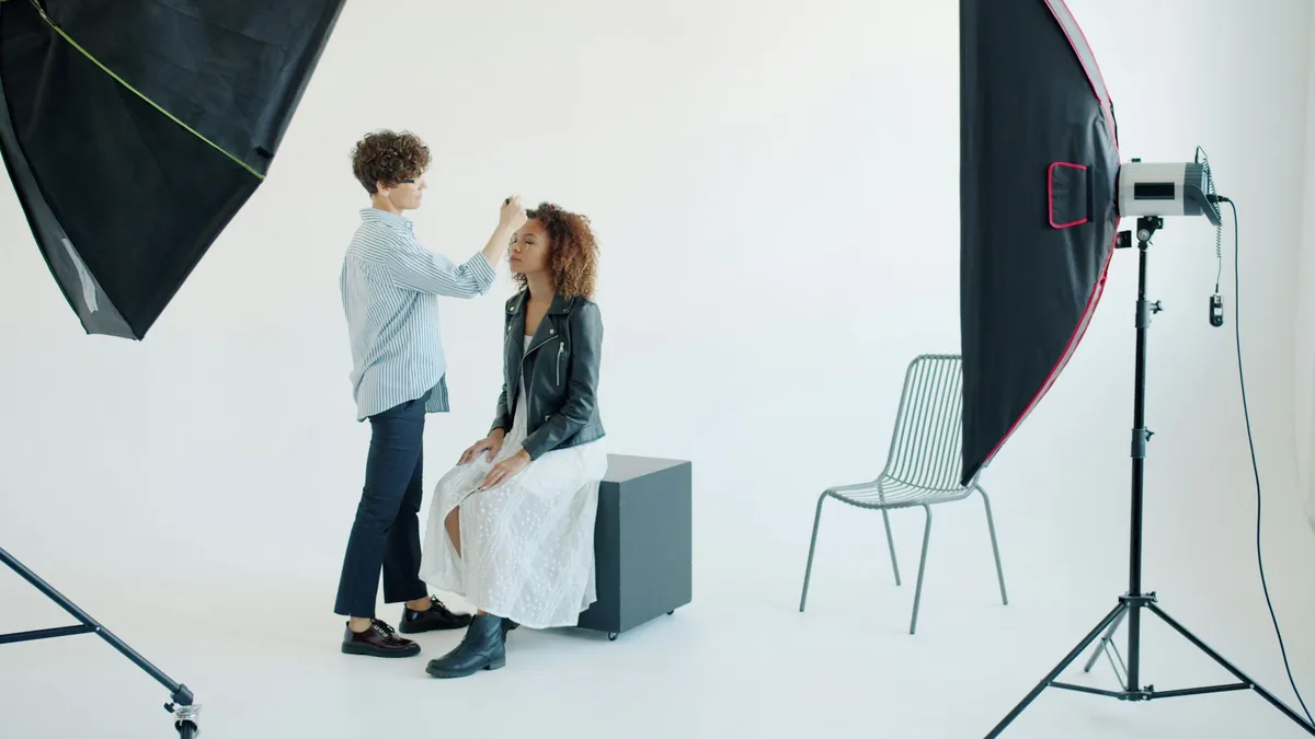 Styling before a session in the studio